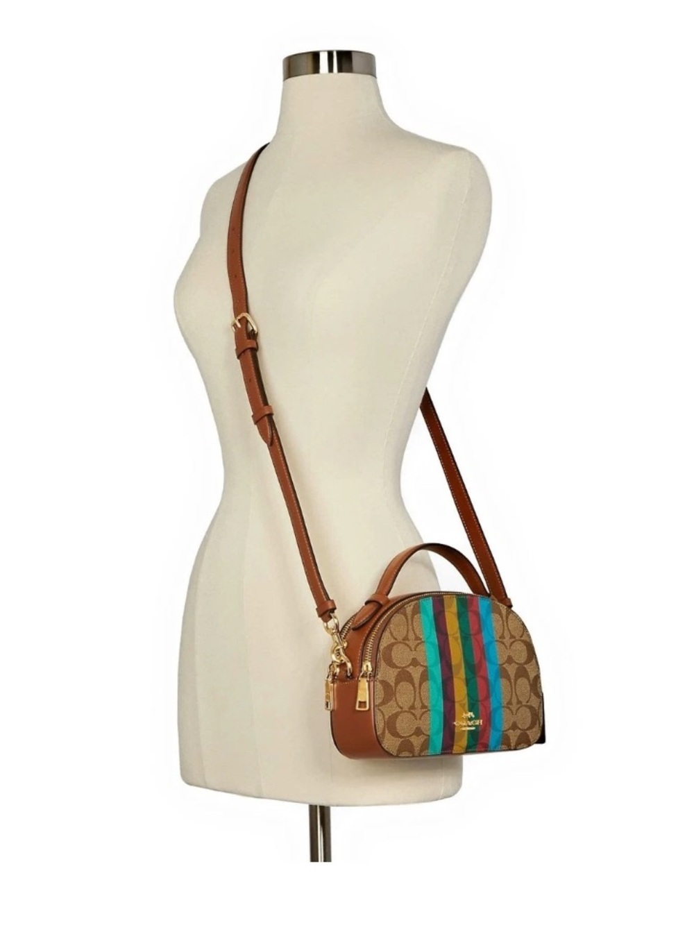 Coach Serena Satchel In Signature Canvas With Stripe